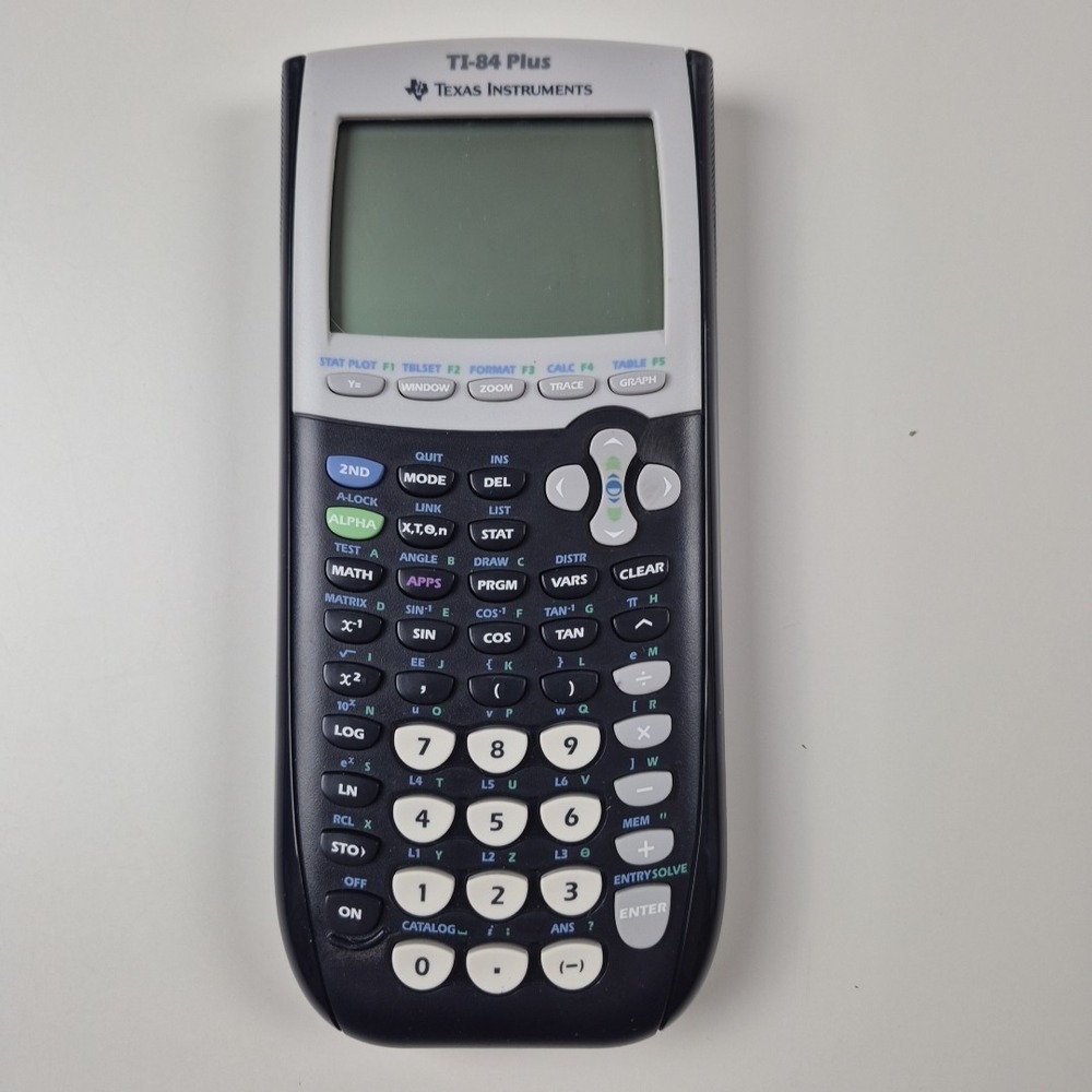 Texas Instruments TI-84 Plus Graphing Calculator Black With Cover. Tested